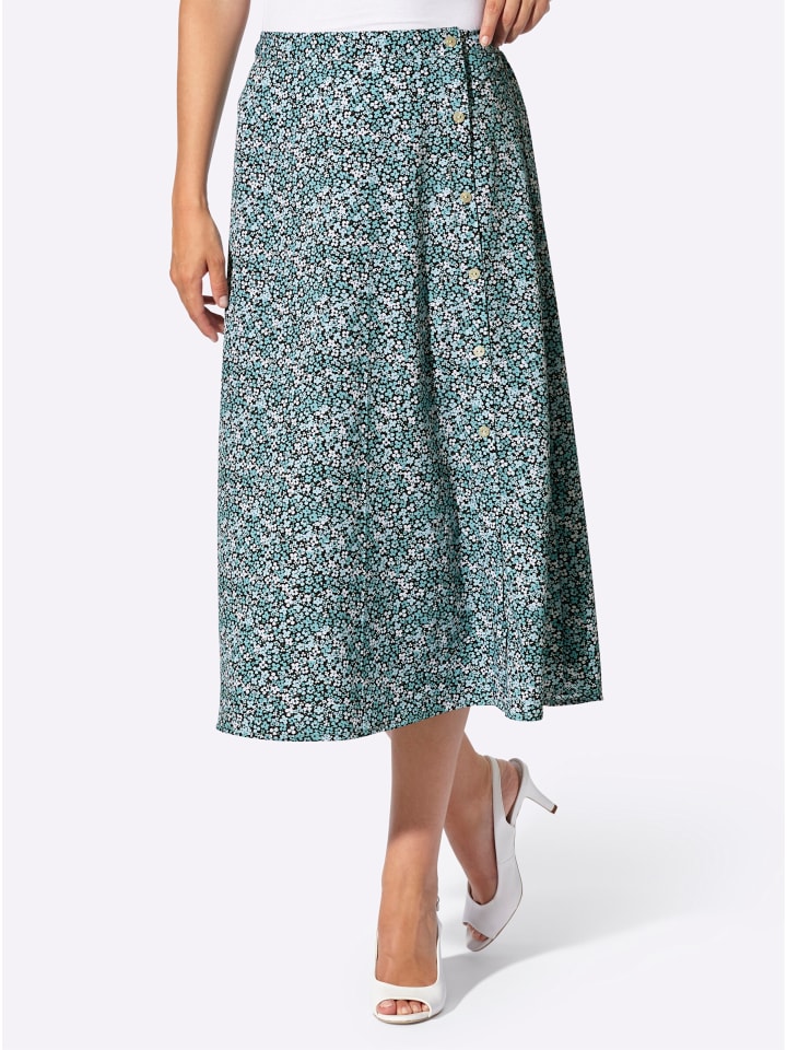 

Юбка-слипон с принтом цвета морской волны WITT WEIDEN