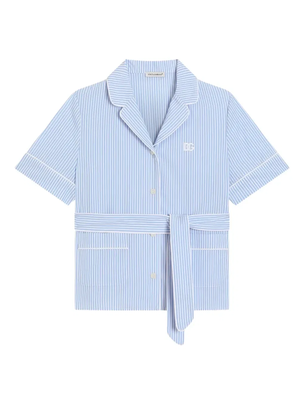 Полосатый топ с поясом Dolce & Gabbana Kids, синий