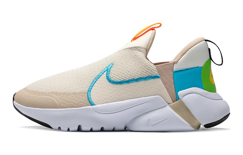 

Nike Flex Plus Дышащие Амортизирующие Низкие Повседневные Кроссовки Бежево-Голубые Детские, Экрю