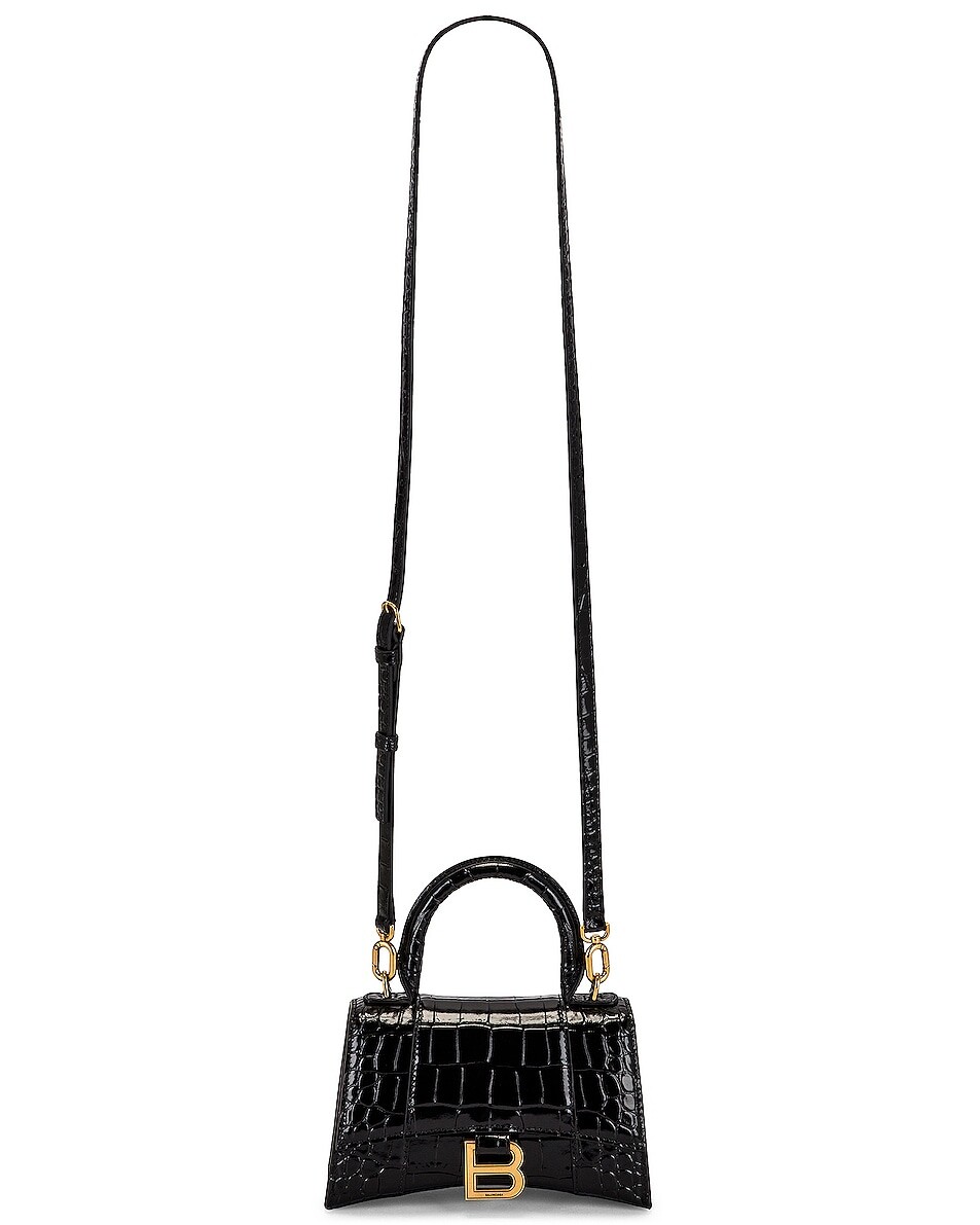 

Сумка Balenciaga XS Hourglass Top Handle, черный
