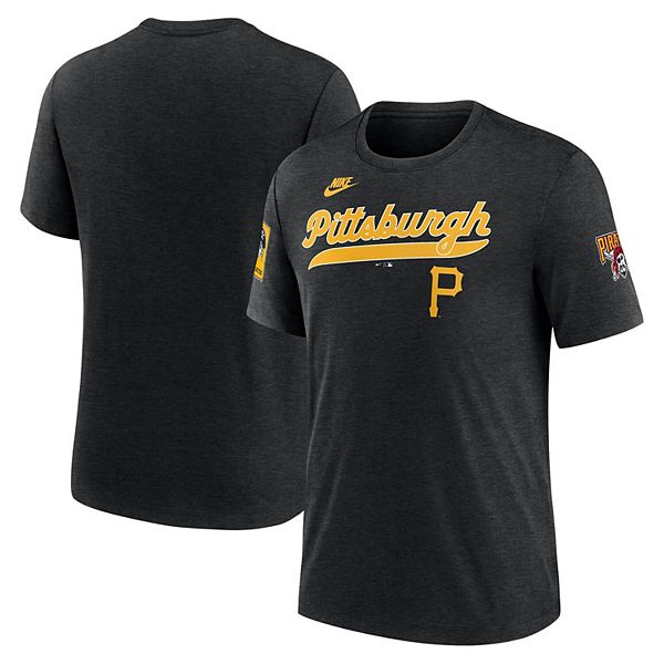 

Мужская футболка heather black pittsburgh pirates cooperstown collection eras tri-blend Nike