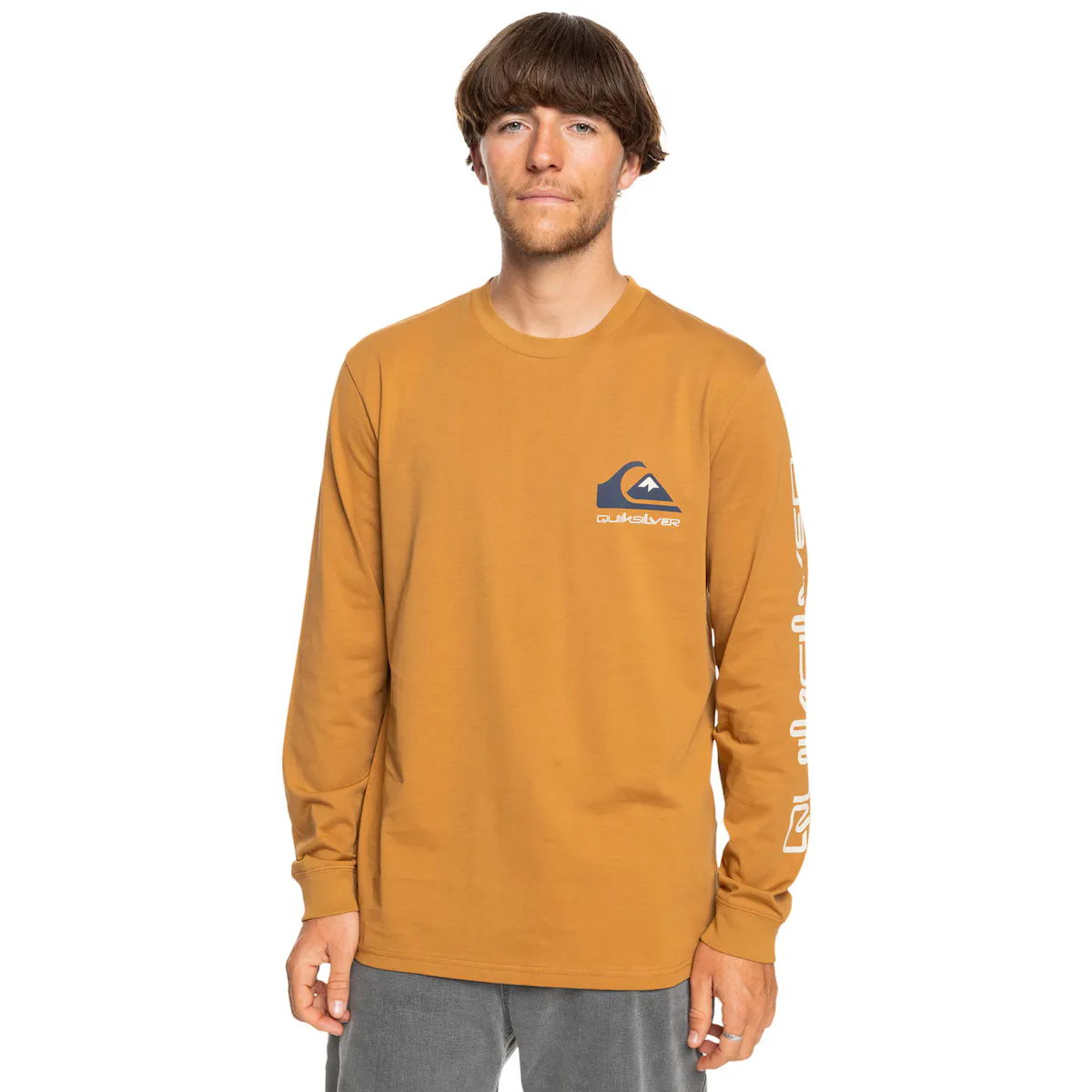 

Мужская футболка Quiksilver с логотипом Comp, коричневый
