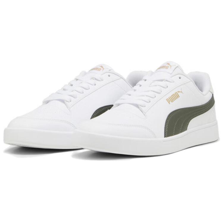 PUMA Шаффл лоу топ скейтборд кроссовки унисекс белый зеленый, цвет White Green — фото 3