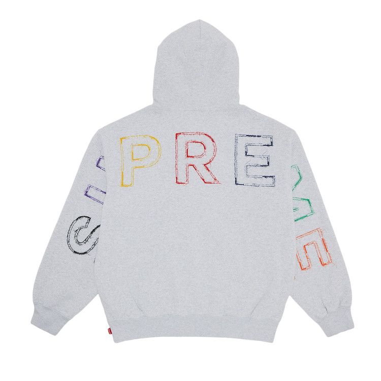 

Толстовка Supreme Frayed Hooded Sweatshirt, Ash Grey