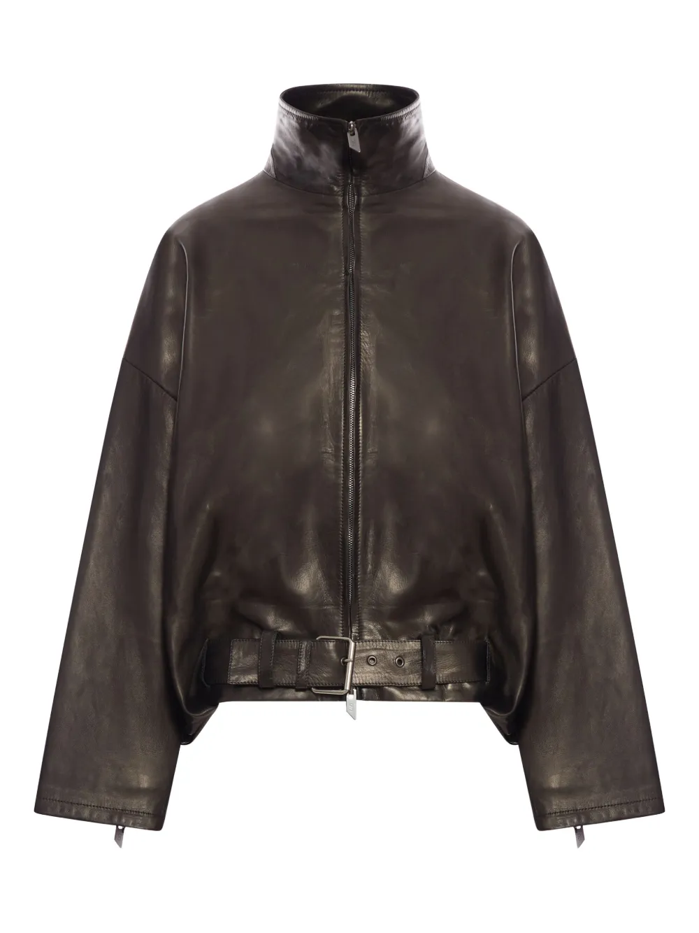 

Кожаная куртка с поясом Salvatore Santoro, черный