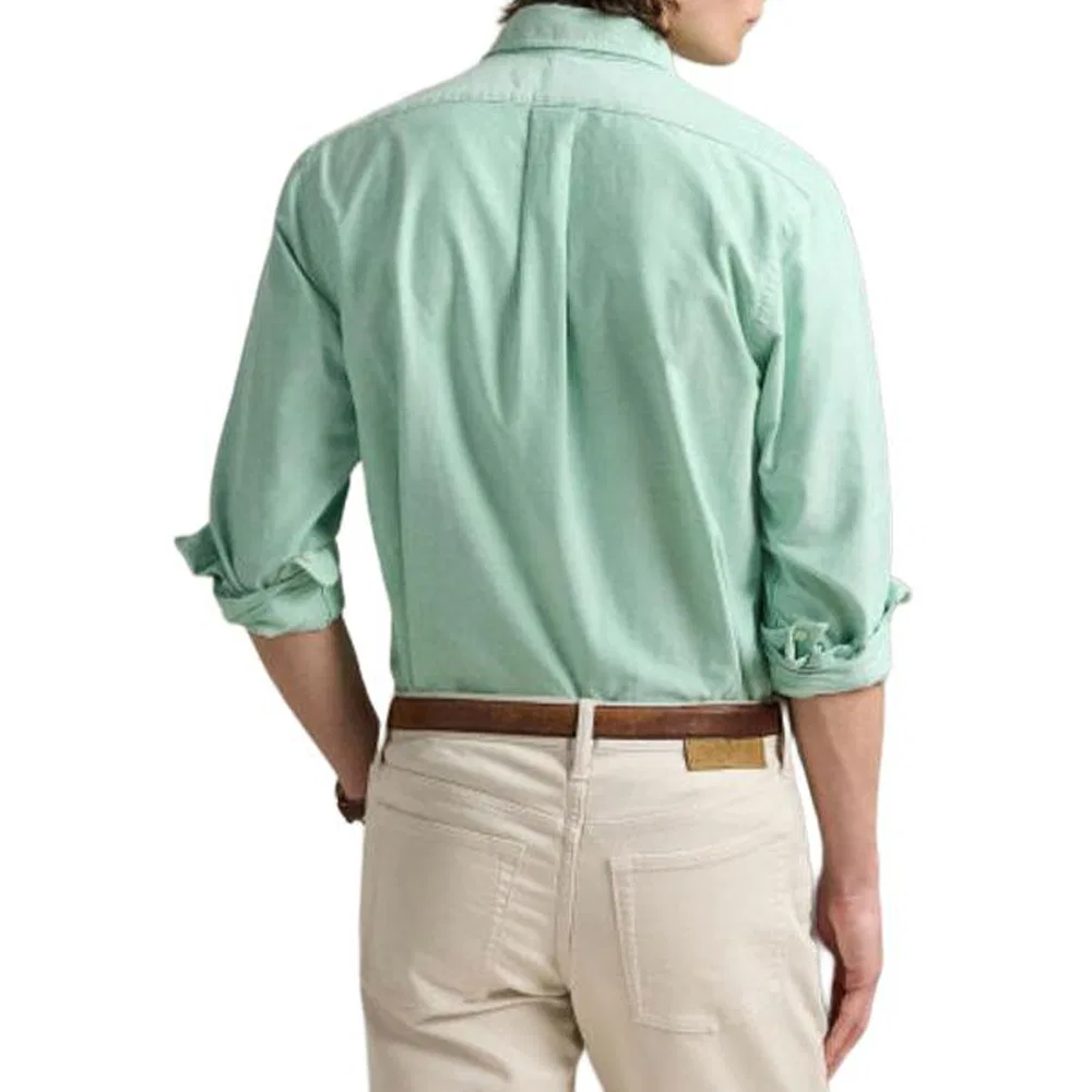 Длинный рукав оксфордская рубашка Polo Ralph Lauren, Green — фото 4