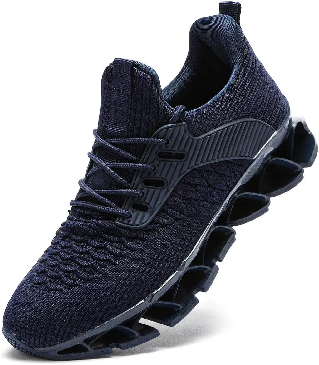 

Мужские слипоны для ходьбы и бега, теннисные кроссовки Blade, повседневные модные кроссовки, удобные, с противоскользящей подошвой, для работы, спорта и тренировок Hetohec, темно-синий