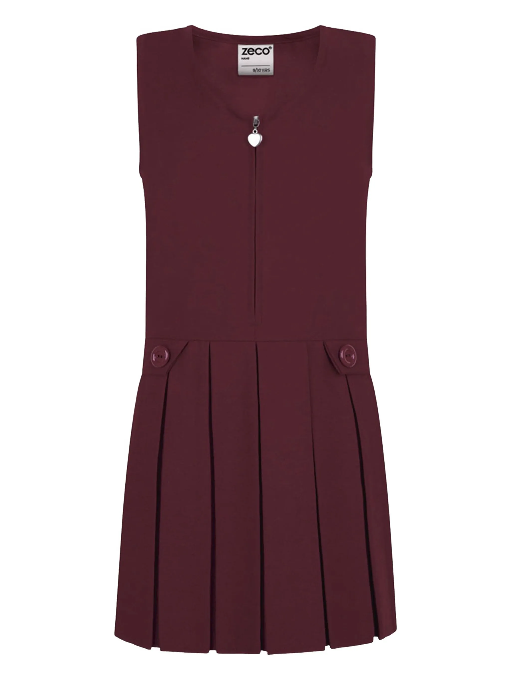 

Плиссированное платье Pinafore на молнии Zeco Schoolwear Kids, красный