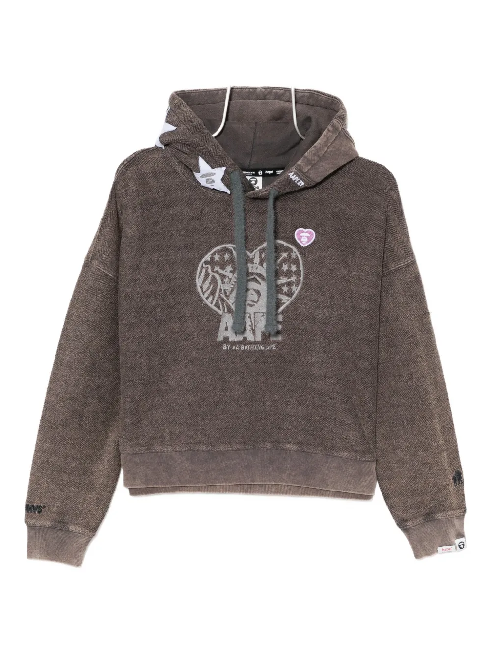 

Худи с вышитым логотипом AAPE BY *A BATHING APE, серый