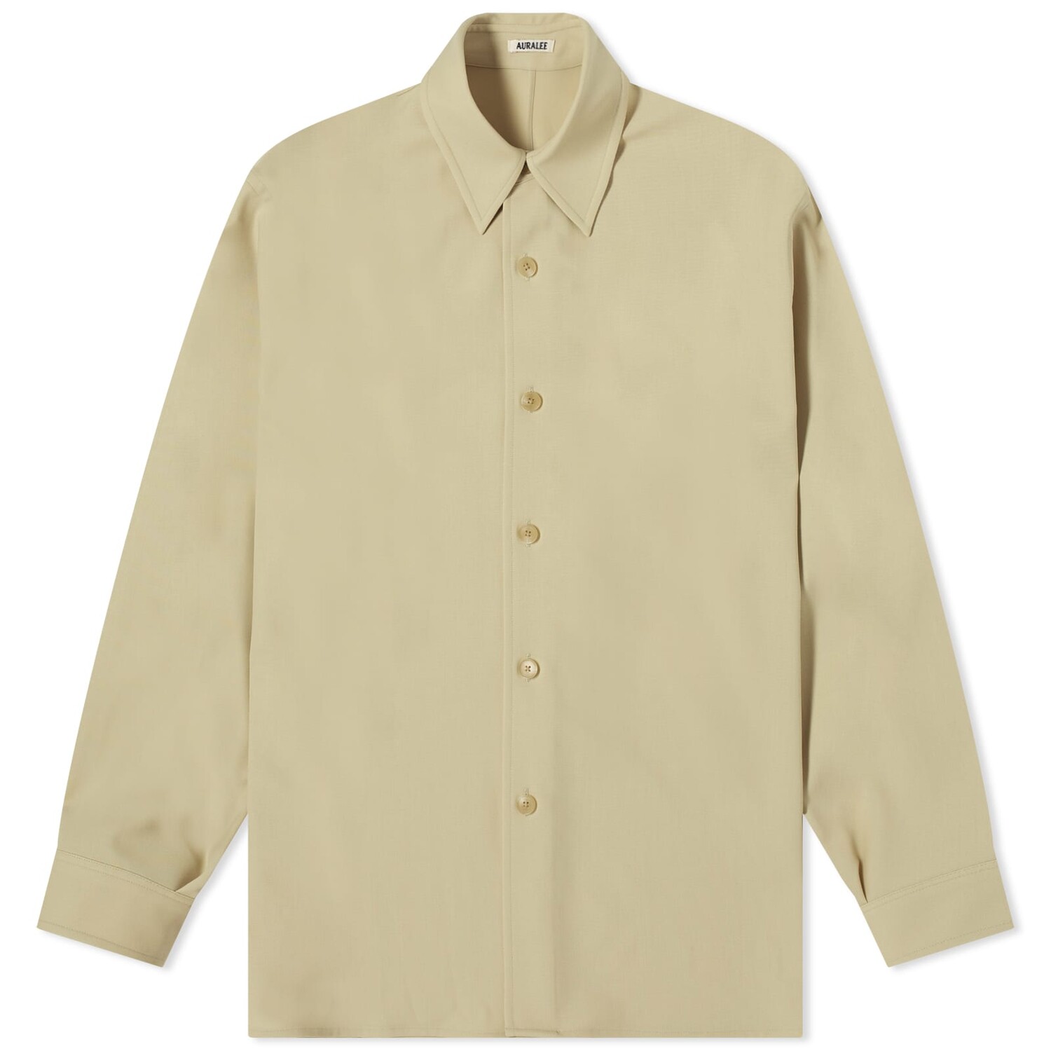 

Рубашка Auralee Hard Twist Wool Shirt, цвет Light Beige