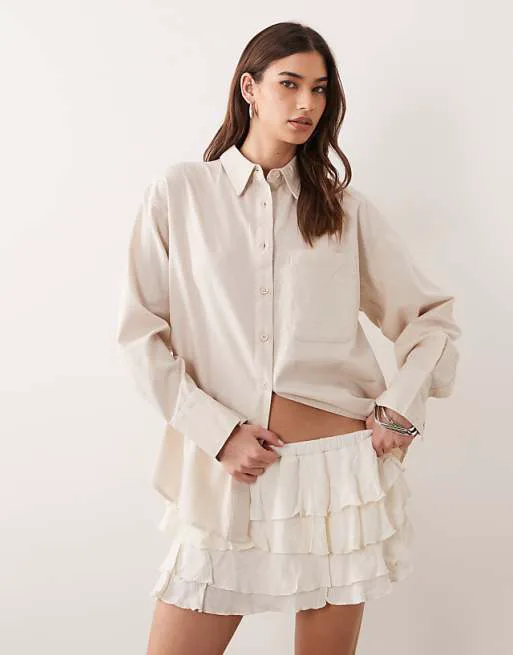 

Натуральная льняная рубашка оверсайз ASOS DESIGN