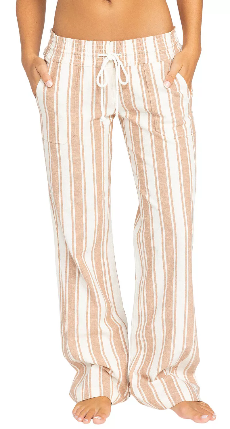 

Женские пляжные брюки-клеш Roxy Oceanside, цвет Camel Sandy Stripe
