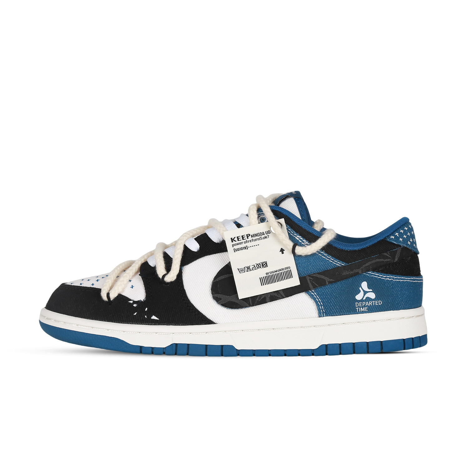 

Кроссовки Nike Dunk Skateboarding Shoes Men Low-top Black/white/blue, синий