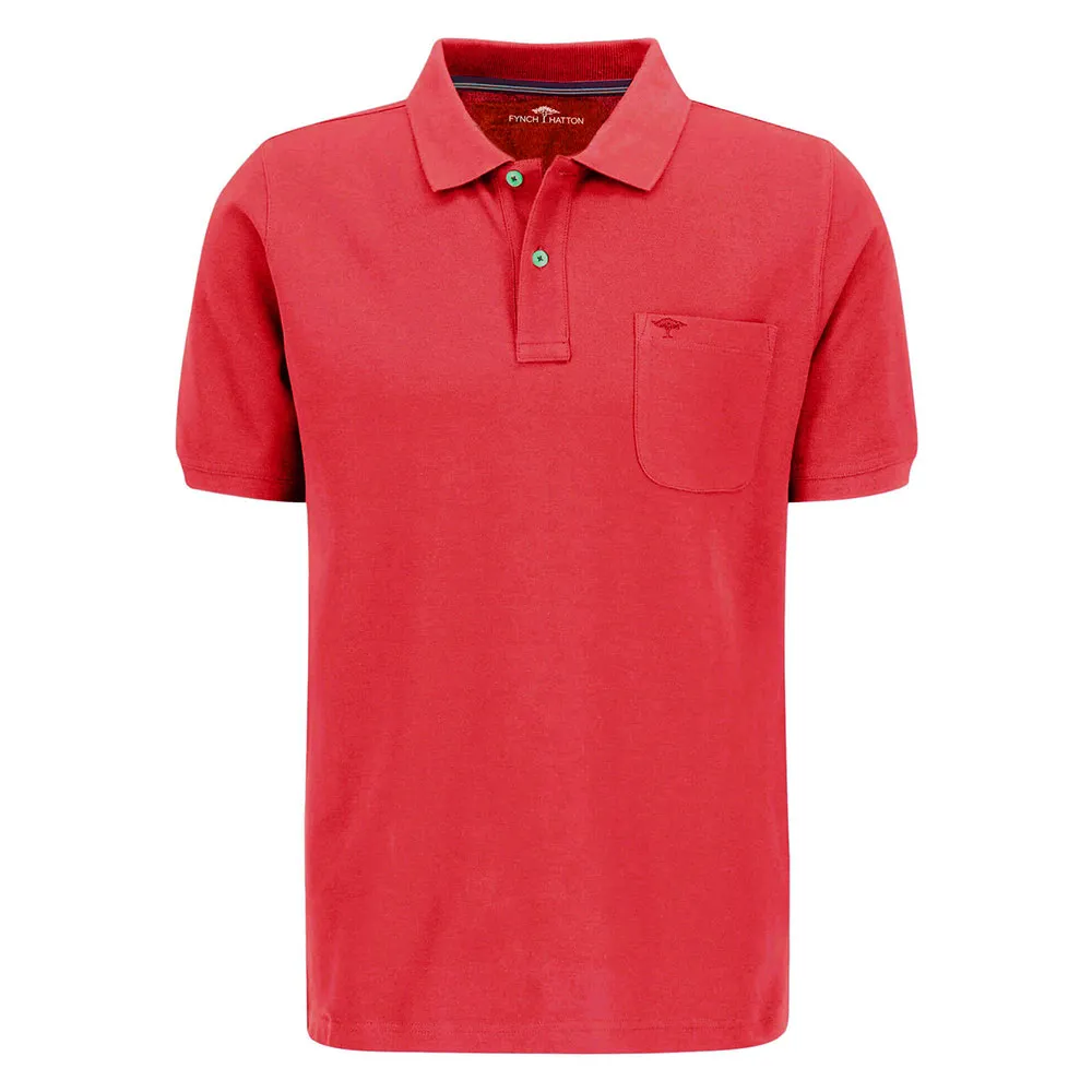 

Поло с коротким рукавом Fynch Hatton Chest Pkt Premium Cotton, красный