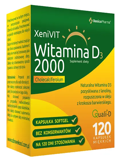 

Витамин Д3 в капсулах XeniVIT Bio Witamina D 2000 IU, 120 шт