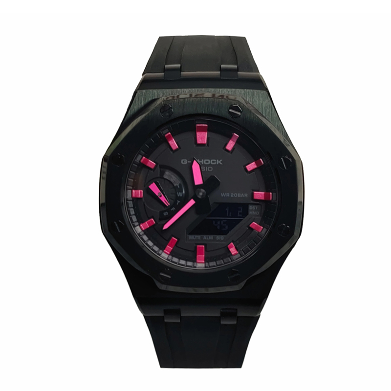 

CASIO Часы Men Liquid Crystal/Analog Dual Display Series 44mm Black Watch, Offshore Black Peach Red