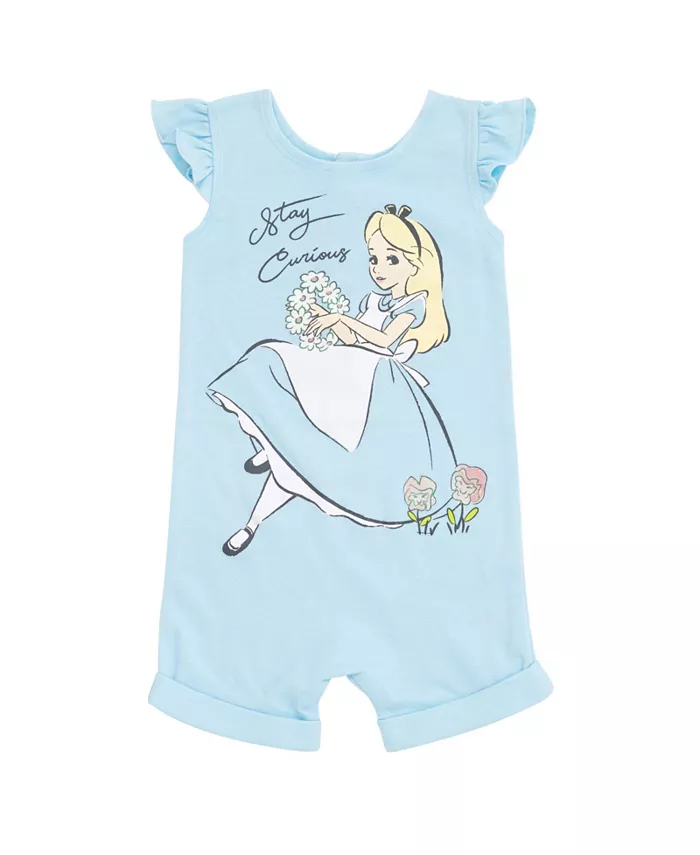 Комбинезон с кнопками и повязка на голову Minnie Mouse для девочек Alice in Wonderland, синий — фото 2