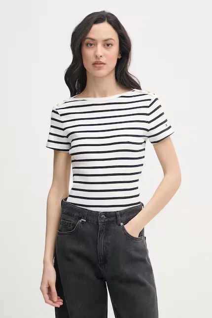 Футболка с коротким рукавом хлопковая Tommy Hilfiger, бежевый