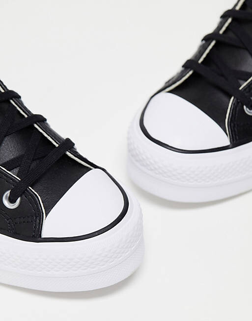 Черные кожаные кроссовки с завышенной талией Converse Chuck Taylor All Star — фото 3