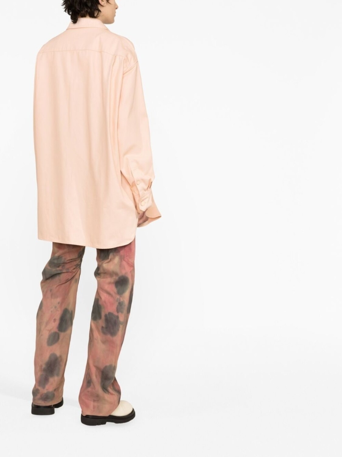 Raf Simons рубашка свободного кроя с нашивкой-логотипом, розовый — фото 4