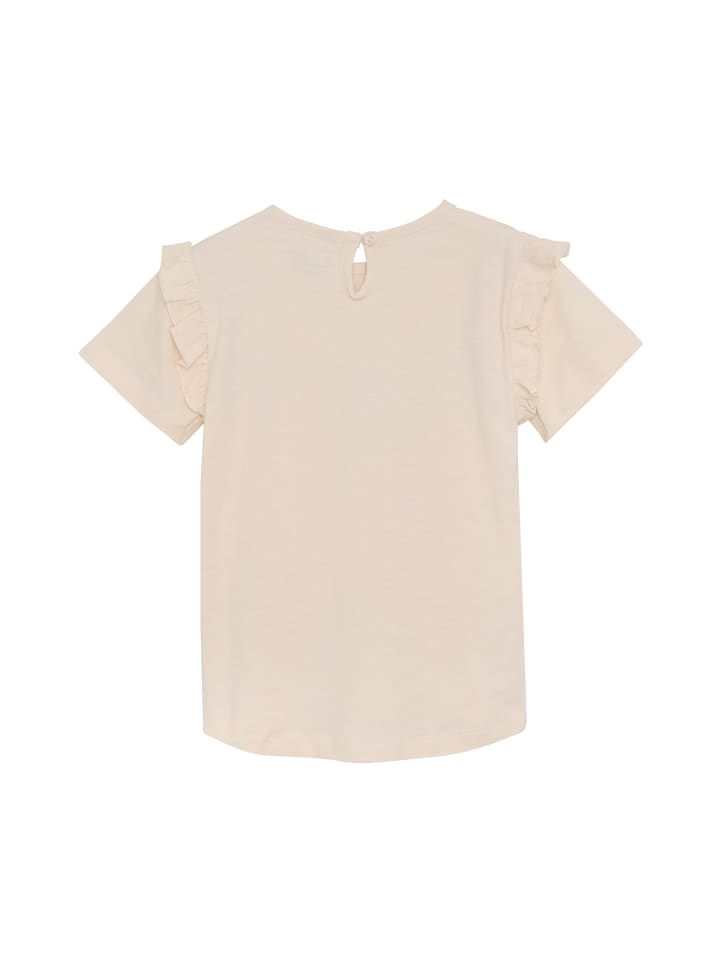 Футболка Minymo T-Shirt MIT-shirt SS 123380 verspieltes T-Shirt, бежевый — фото 2