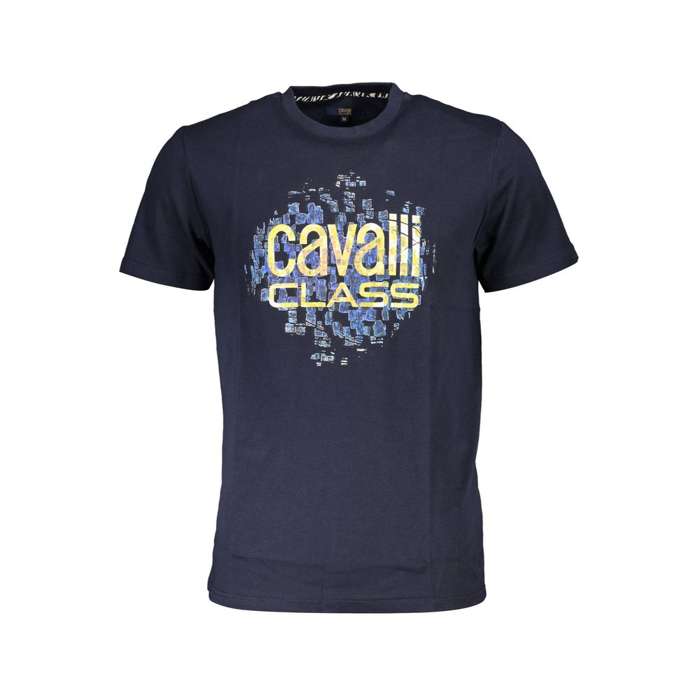 

Синяя хлопковая футболка cavalli CLASS