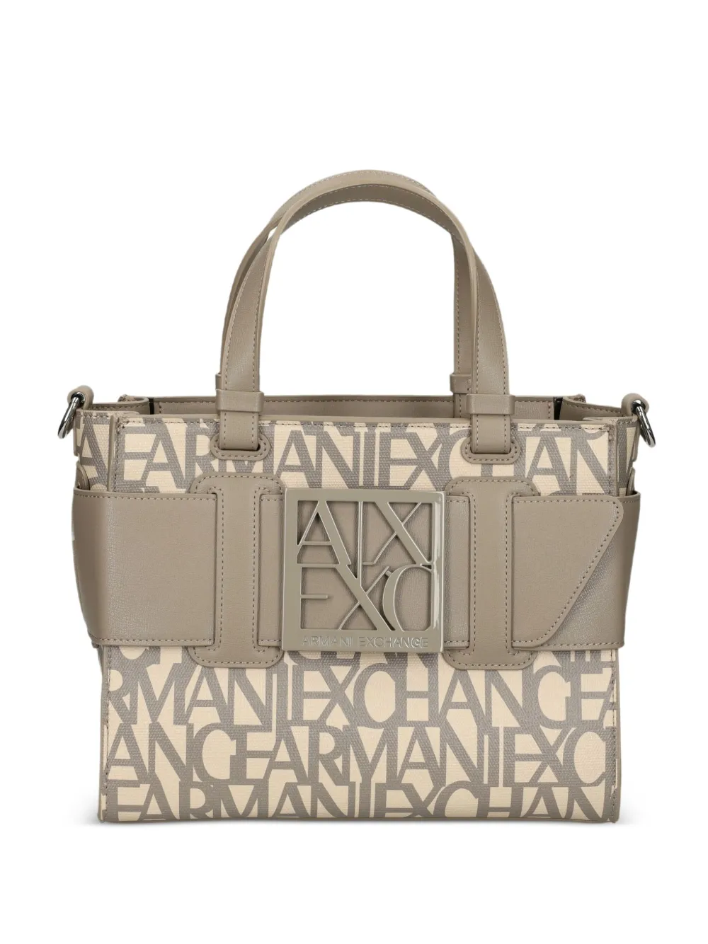 

Сумка-тоут с пряжкой-логотипом Armani Exchange, коричневый