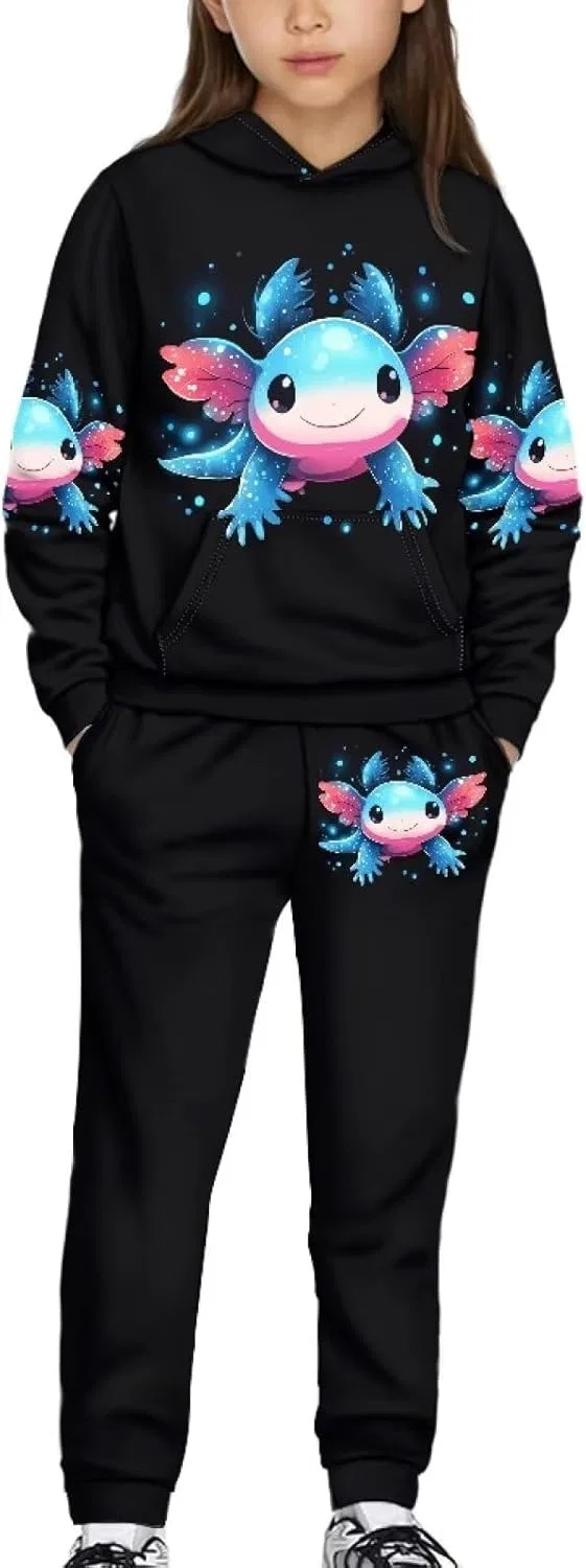 Детский спортивный костюм с капюшоном и джоггерами Uppodwarkid, цвет Black Axolotl