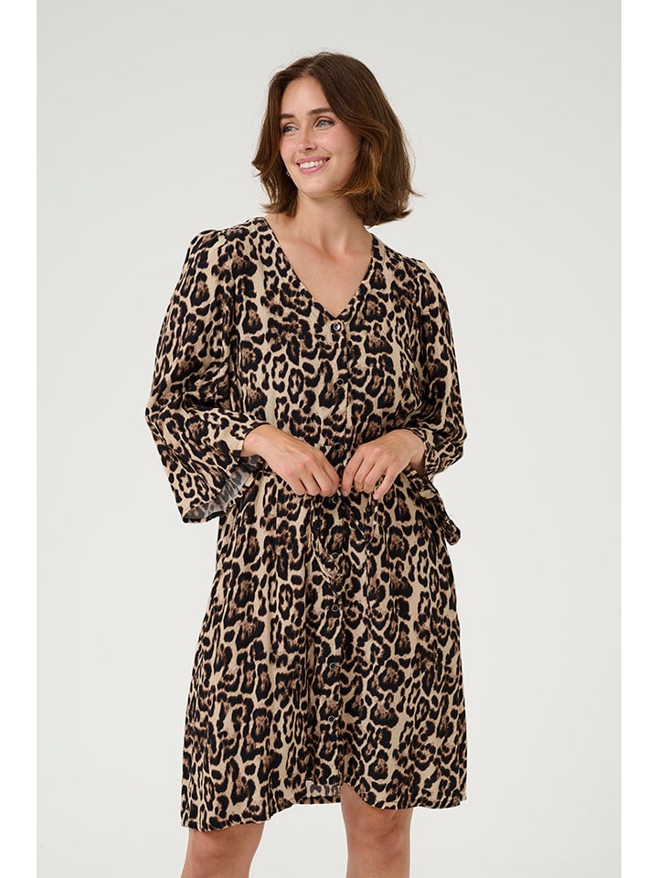 

Платье бежевого/черного/коричневого цвета Kaffe