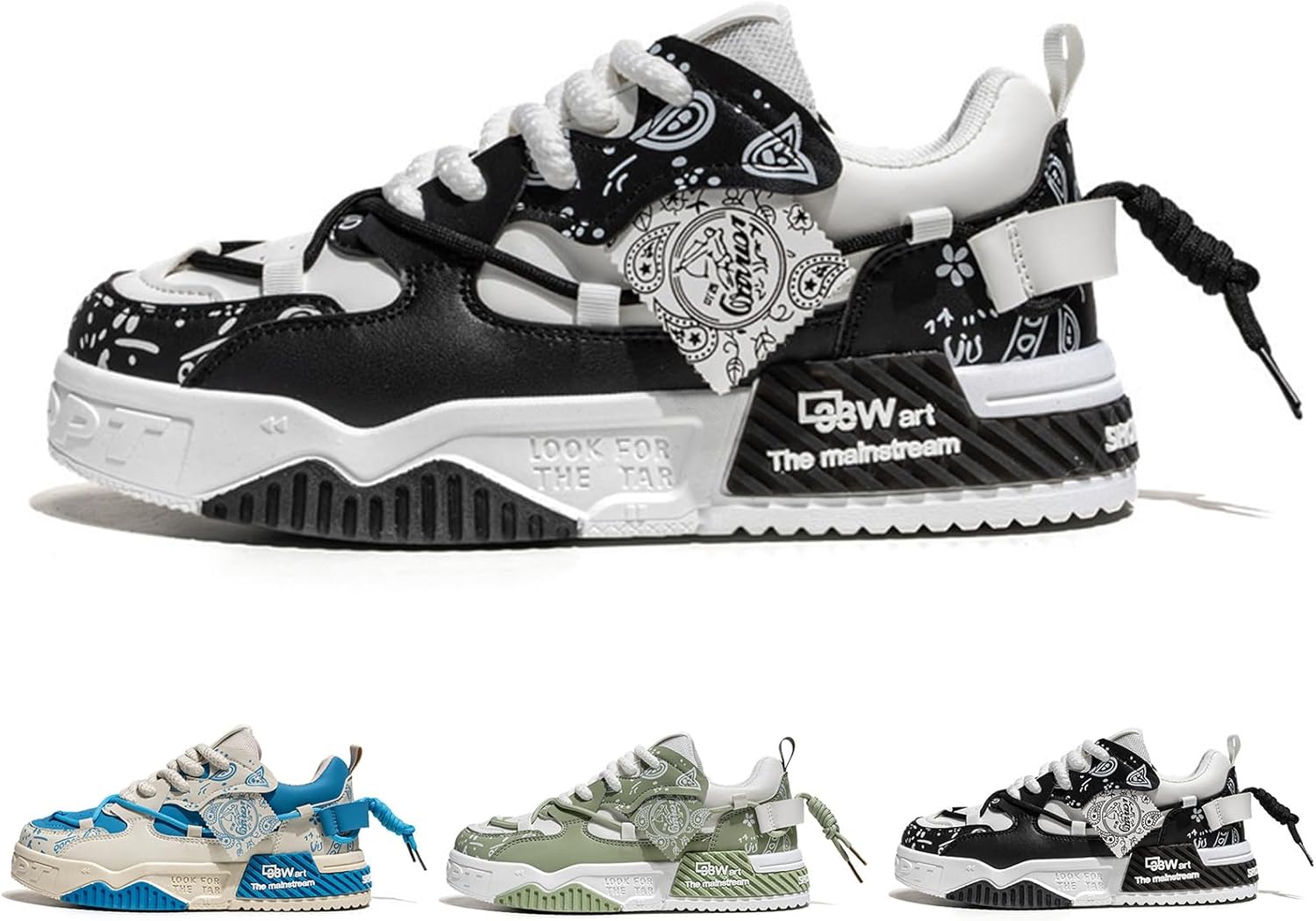 

Мужские модные кеды в стиле стритстайл, стильные и удобные кроссовки с шнуровкой, противоскользящей подошвой из резины и верхом из ПУ Gezolligheid, черный