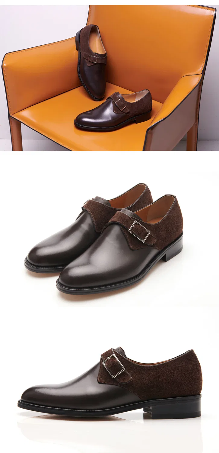 Мужские коричневые туфли One Monk Aaron от Flap'F — фото 3