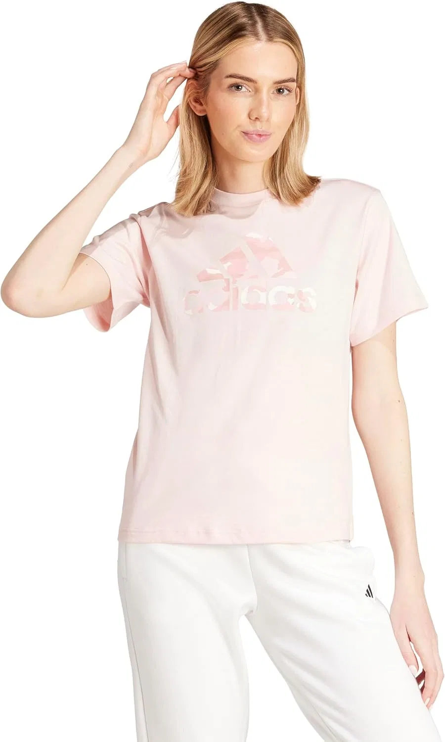 Футболка женская с принтом adidas, Sandy Pink