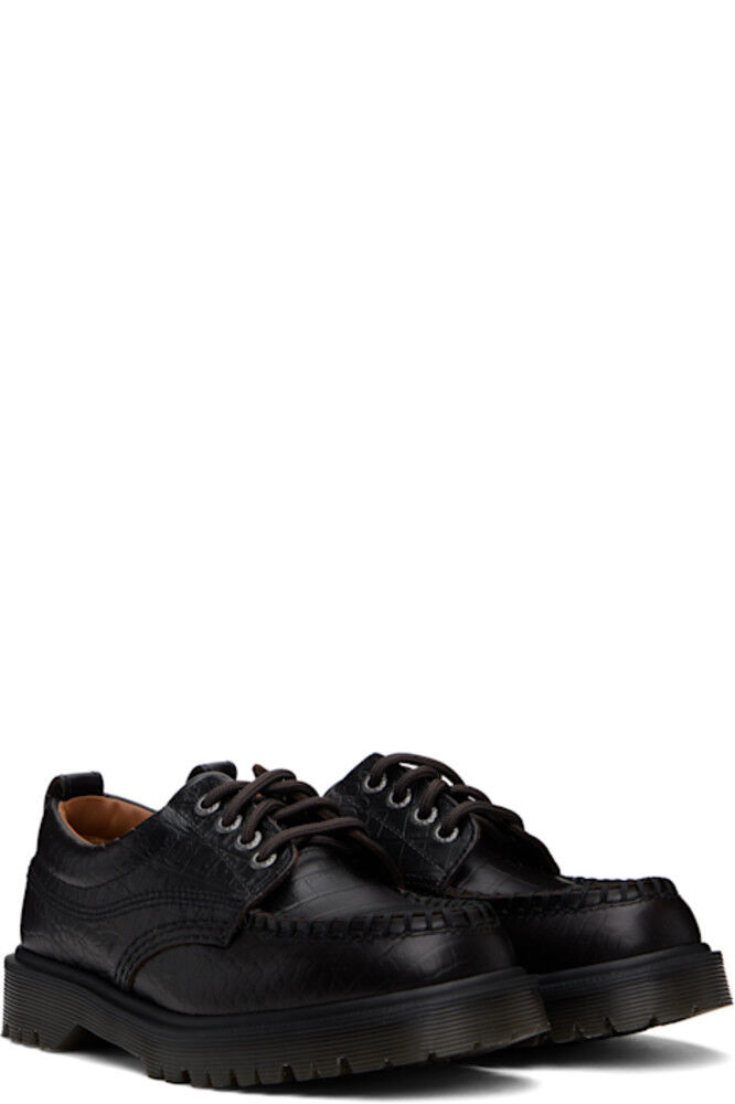 Коричневые туфли-дерби Lowell из кожи крокодила Analine Dr. Martens — фото 4