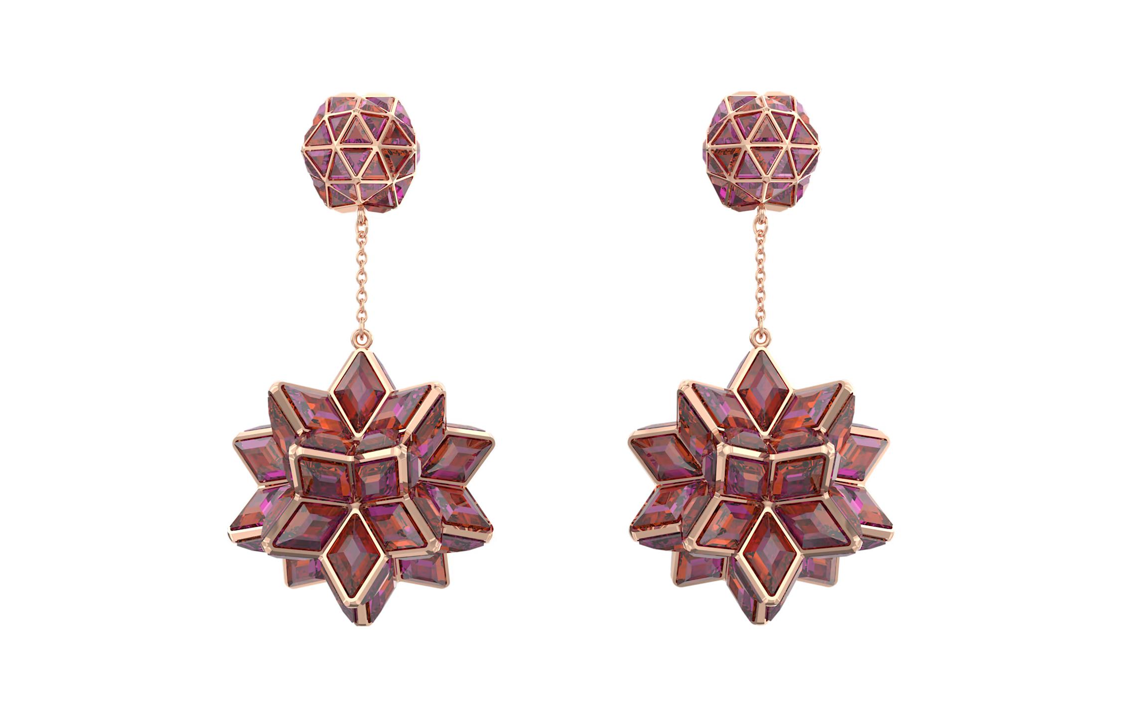 

Кулон серьги с геометрическим вырезом Cuiosa Swarovski, розовый