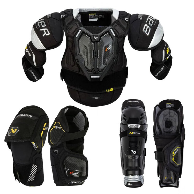 

BAUER Новая модель 2023 M5 PRO комплект защиты для хоккея, Baolier премиум защита груди, ног и локтей для юниоров, размер S