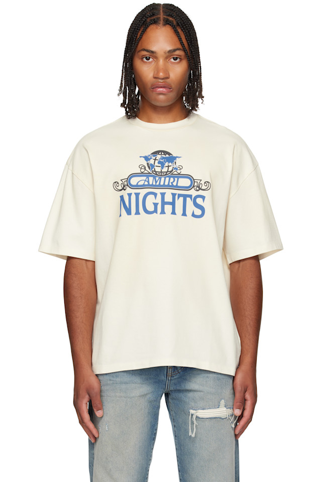 

Оверсайз футболка Amiri Nights Amiri, цвет ivory