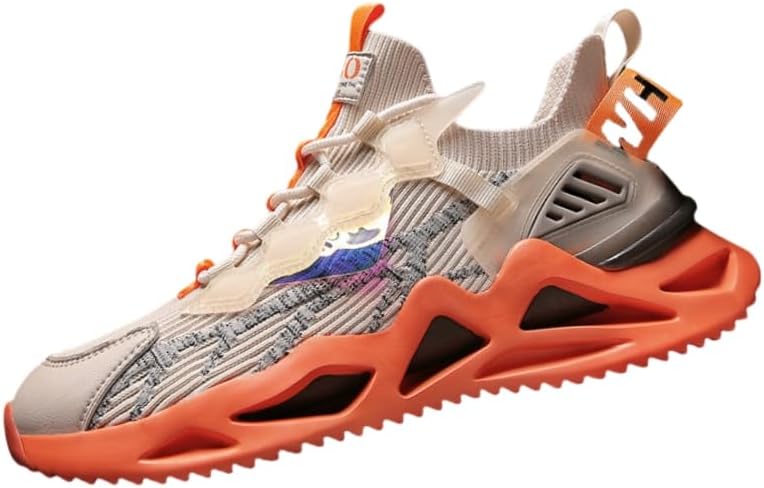 

Мужские повседневные спортивные кроссовки - дышащие с противоскользящей резиновой подошвой, шнуровка, подходят для бега и повседневной носки Hoalox, бежевый