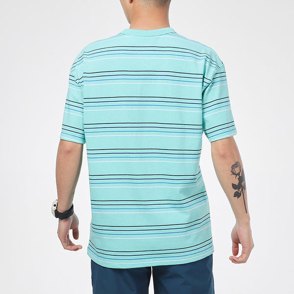 Футболка men's sportswear embroidered logo stripe loose knit sports short sleeve blue green t-shirt Nike, зеленый — фото 4