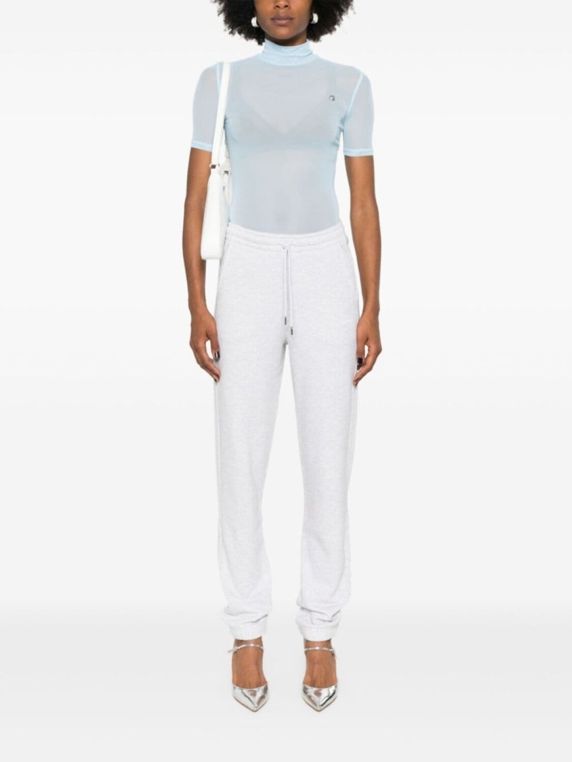 

Сетчатый топ Coperni с аппликацией логотипа, синий