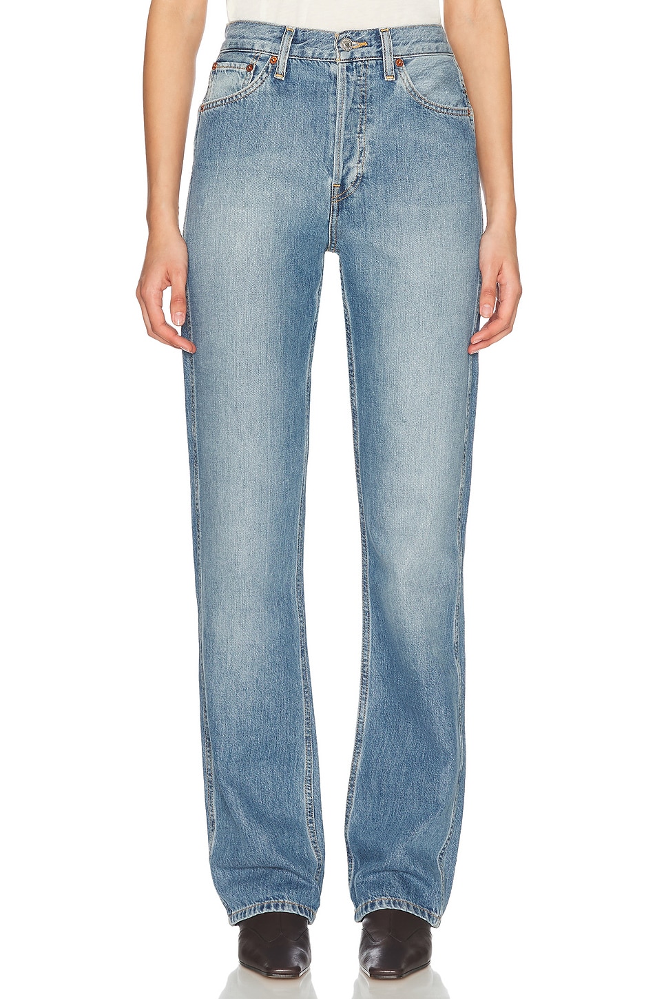 

Высокие джинсы 90-х свободного кроя Re/Done, Mid Fade