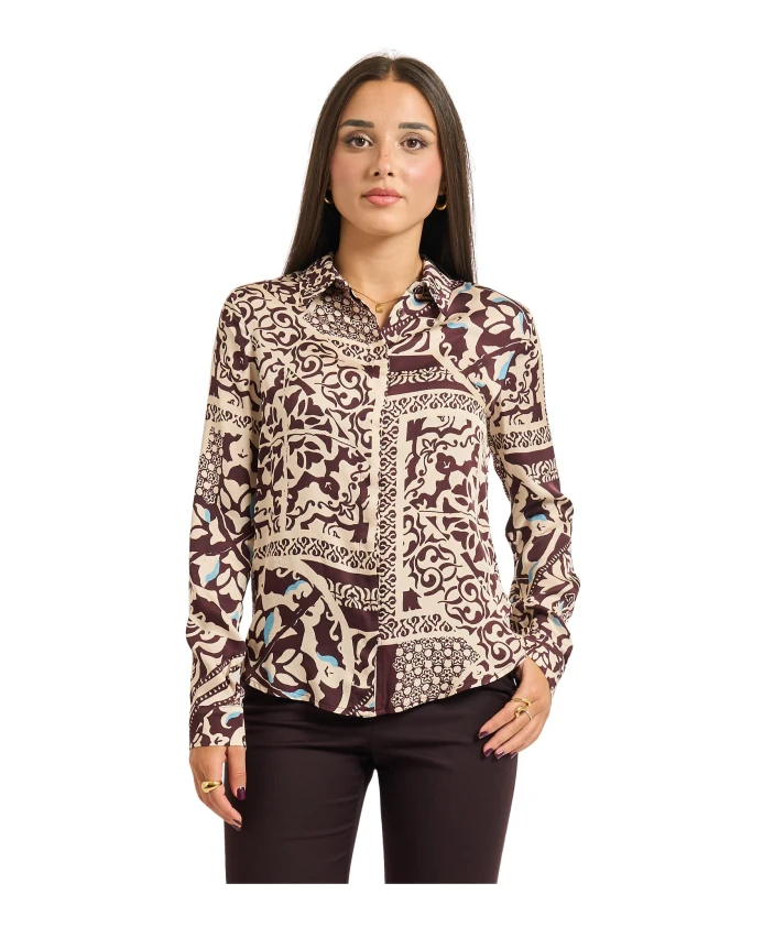 

Атласная рубашка с принтом Alessia Santi, мультиколор