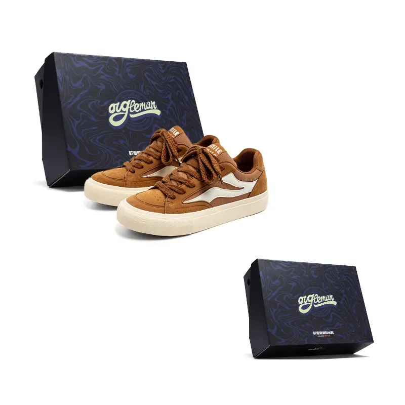 

OUGLEMEN Кроссовки для скейтбординга Red Snake Welcoming Spring Collection противоскользящие износостойкие легкие мужские низкие верблюжья коробка, цвет Camel Box