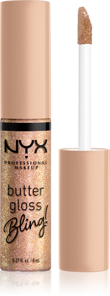 

Блеск для губ Butter Gloss, блестящий блеск для губ Nyx Professional Makeup, atspalvis 01 bring the bling 8 мл