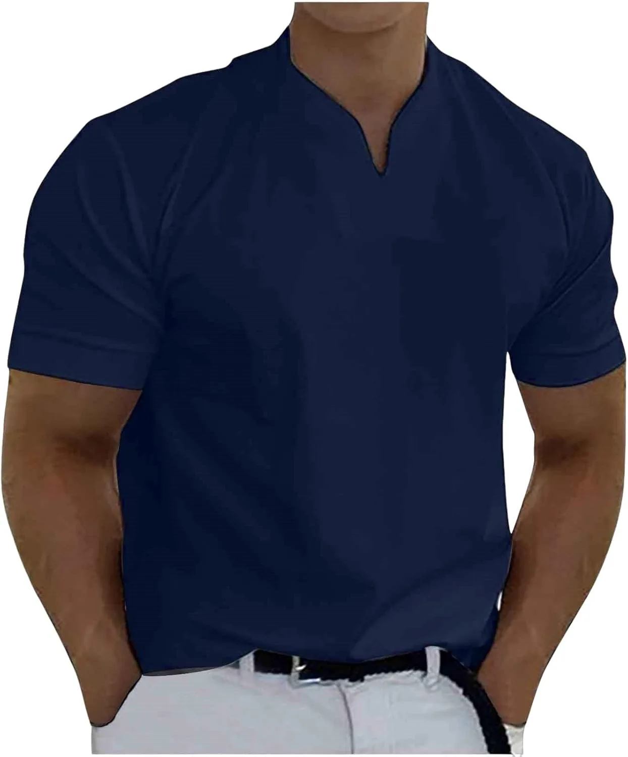 

Мужская футболка для тренировок V-образным вырезом, Slim Fit, Quick Dry Thatrich