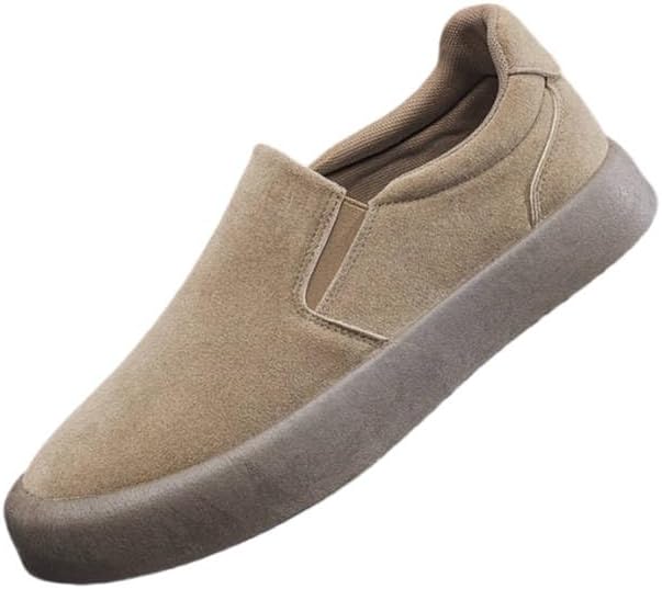 

Мужские кеды без шнурков - застежка слип-он, амортизирующая подошва из ПВХ и поддержка свода стопы, коричневые / - противоскользящая подошва - повседневная обувь на все сезоны для спортзала, прогулок и скейтбординга Minlaidian