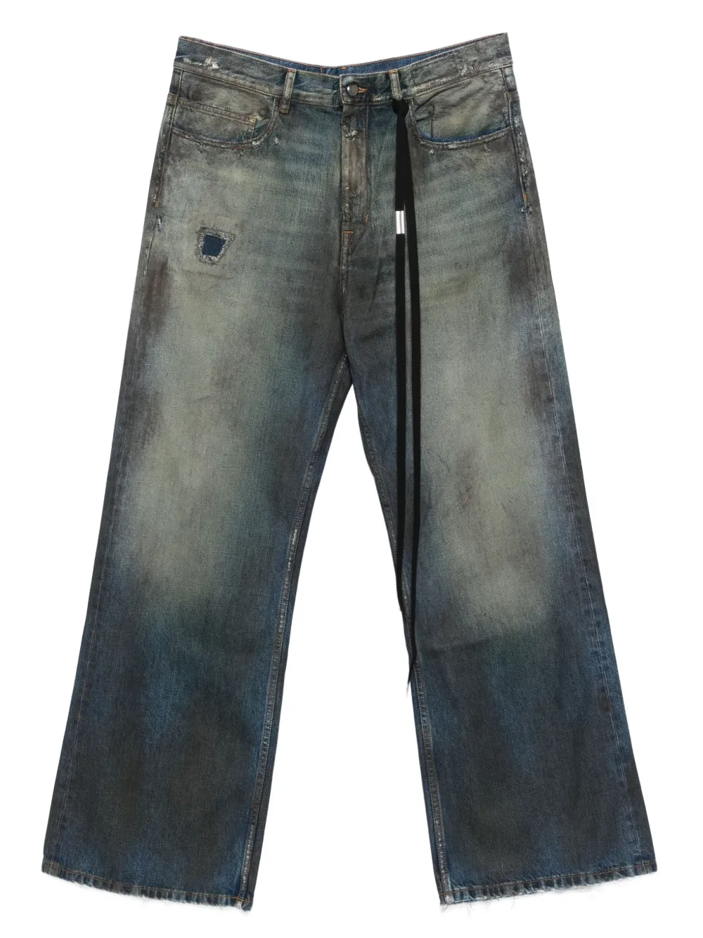 

Джинсы свободного кроя с эффектом потертости Ann Demeulemeester, синий