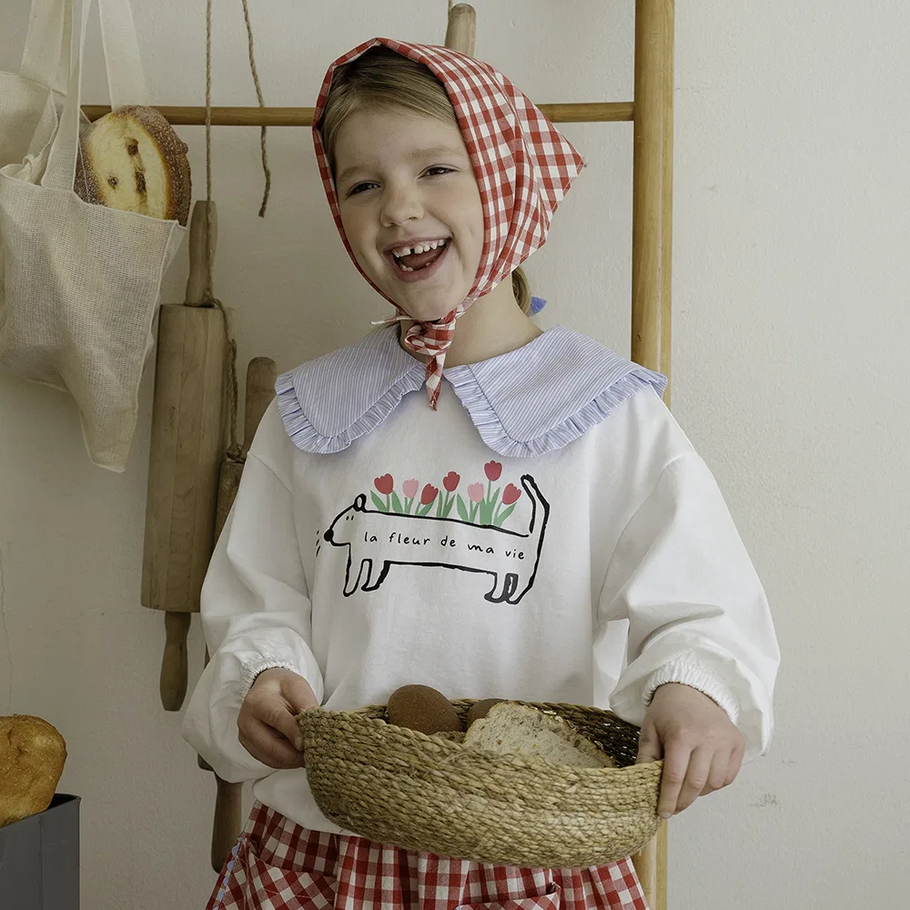 Детский свитшот с рюшами и цветочным принтом белый от My Little Star