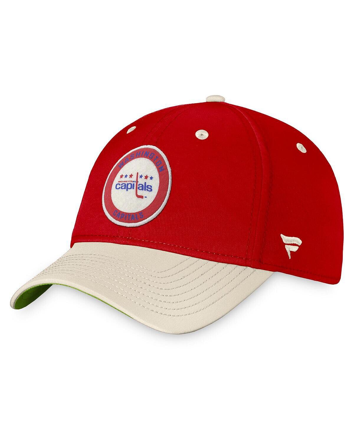 

Мужская фирменная красная, хаки бейсболка Washington Capitals True Classics Retro Flex Hat Fanatics