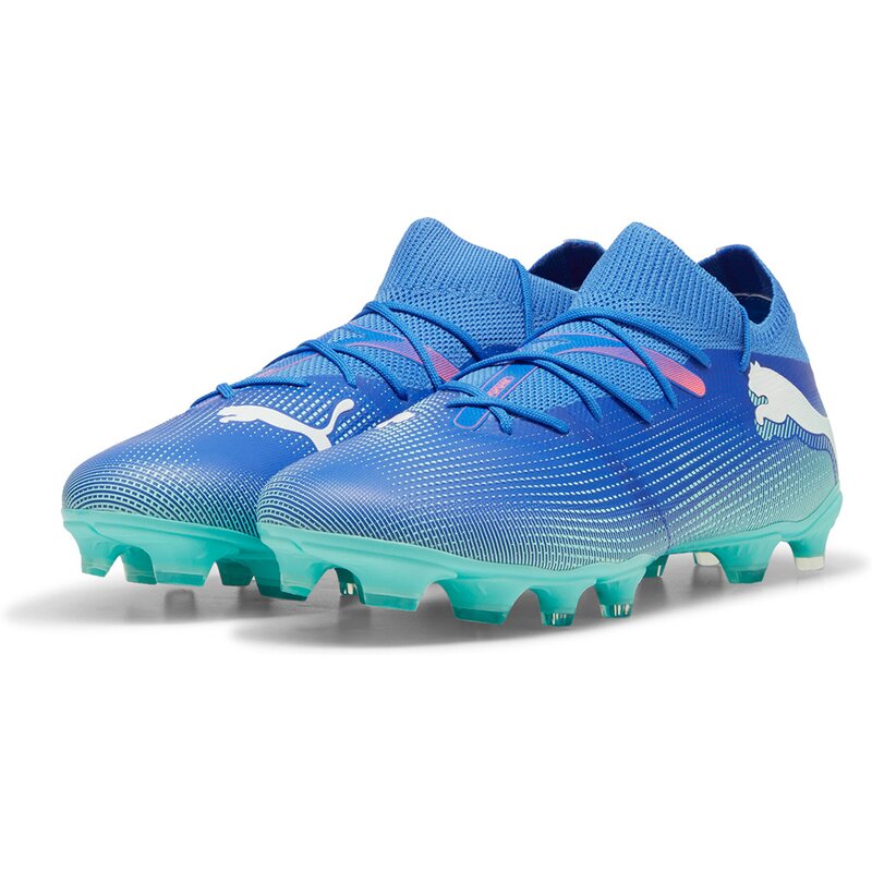 Футбольные бутсы для газона Future 7 Match FG/AG Puma, цвет bluemazing-puma white-electric peppermint — фото 3
