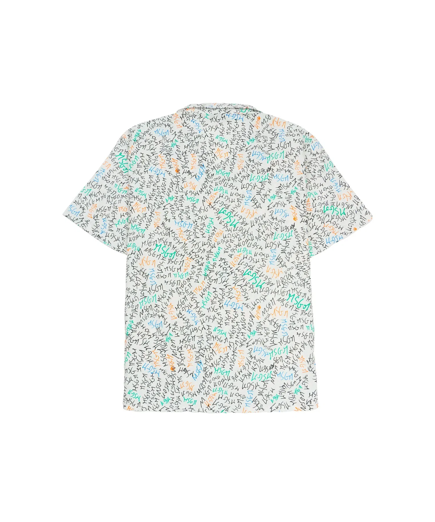 Детская хлопковая рубашка с граффити MSGM KIDS белая — фото 2